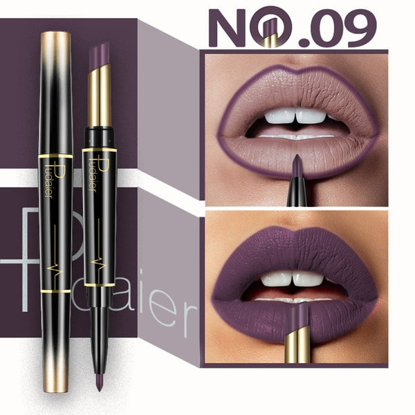 Double Head Fashion Lipstick Pencil Waterproof Makeup 16 colors