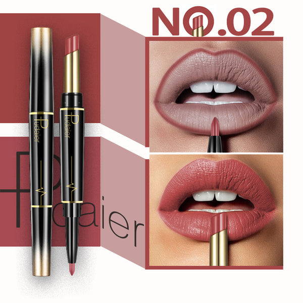 Double Head Fashion Lipstick Pencil Waterproof Makeup 16 colors