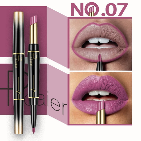 Double Head Fashion Lipstick Pencil Waterproof Makeup 16 colors