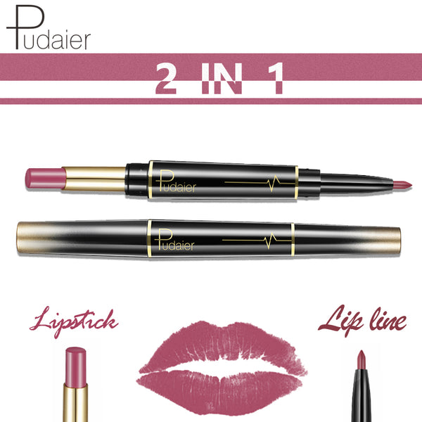 Double Head Fashion Lipstick Pencil Waterproof Makeup 16 colors