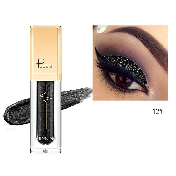 Pudaier 1PC 18 Colors Glitter Eyeshadow Liquid Pigment Makeup Crayon Metallic Maquillage Diamond Eye Shadow Pallete Makeup
