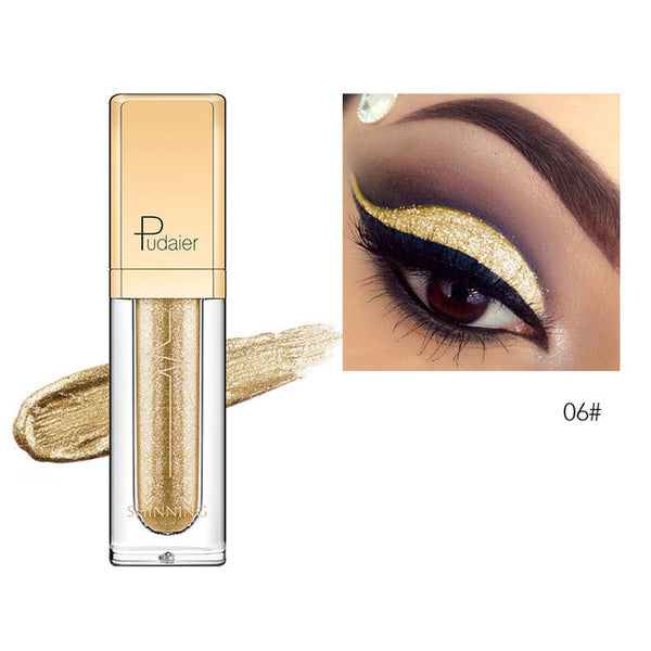 Pudaier 1PC 18 Colors Glitter Eyeshadow Liquid Pigment Makeup Crayon Metallic Maquillage Diamond Eye Shadow Pallete Makeup