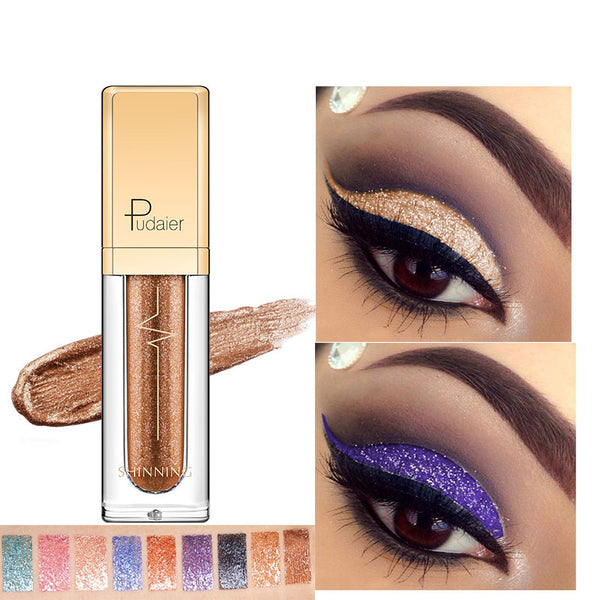 Pudaier 1PC 18 Colors Glitter Eyeshadow Liquid Pigment Makeup Crayon Metallic Maquillage Diamond Eye Shadow Pallete Makeup