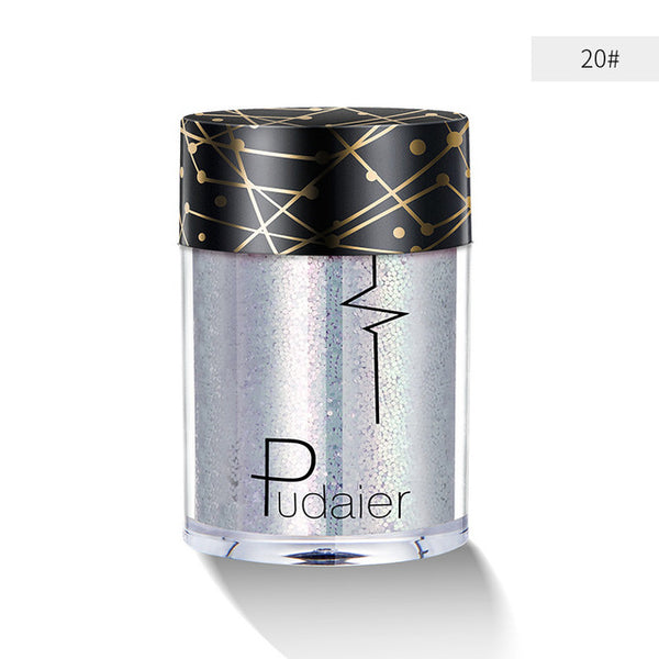 Pudaier 1PC 30colors Glitter Eyeshadow Pigment Powder Face Lip Nail Makeup Multipurpose Glue-Free Eye shadow Shimmer Waterproof