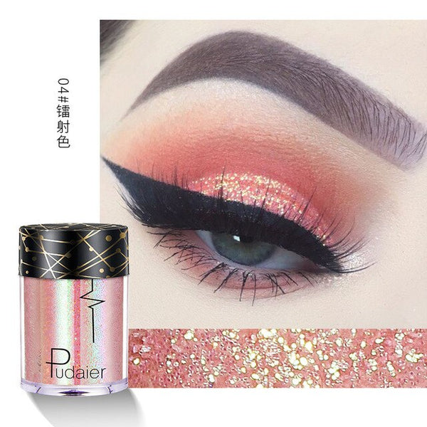 Pudaier 1PC 30colors Glitter Eyeshadow Pigment Powder Face Lip Nail Makeup Multipurpose Glue-Free Eye shadow Shimmer Waterproof