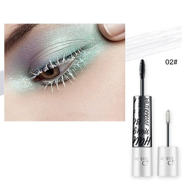 Pudaier 1PC 3Colors 2-in-1 Dual Falsies Big Eyes Mascara Waterproof Makeup 4d Silk Fiber Eyelash Mascara For Different Effect