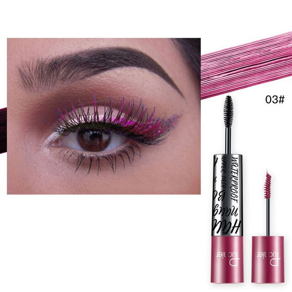 Pudaier 1PC 3Colors 2-in-1 Dual Falsies Big Eyes Mascara Waterproof Makeup 4d Silk Fiber Eyelash Mascara For Different Effect