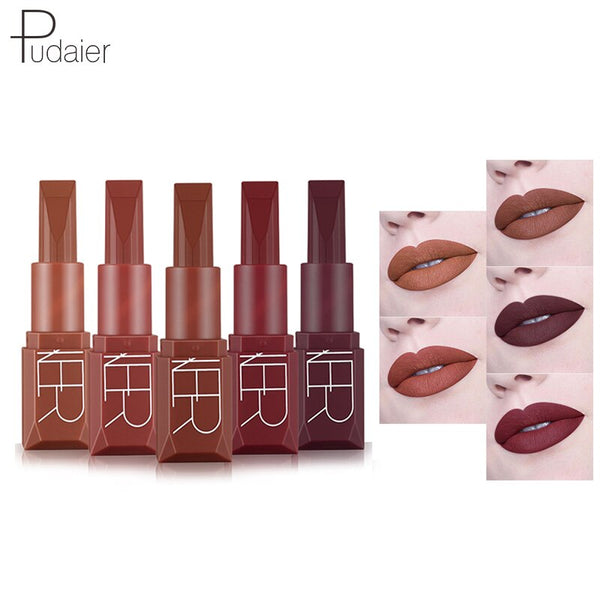 Pudaier 5 Colors Matte Lipstick Waterproof