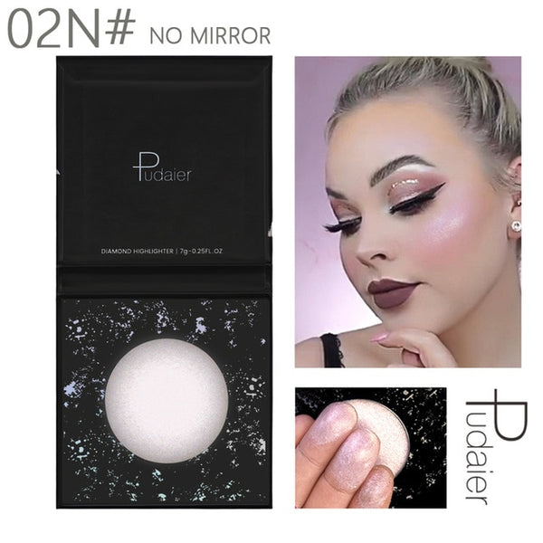 Diamond Highlighter for Face Makeup Illuminator Makeup Long-lasting Waterproof Blush Powder for Face Highlighter Palette