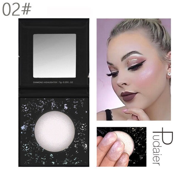Diamond Highlighter for Face Makeup Illuminator Makeup Long-lasting Waterproof Blush Powder for Face Highlighter Palette