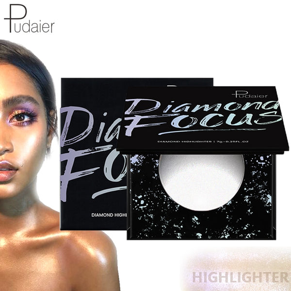 Pudaier Diamond Highlighter for Face Makeup Illuminator Makeup Long-lasting Waterproof Blush Powder for Face Highlighter Palette