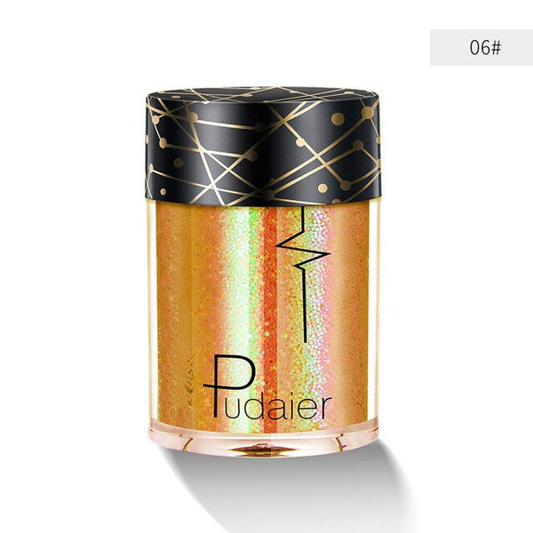Pudaier Glitter Eyeshadow Pigment Waterproof Face Lip Nail Makeup Sombras para Ojos Eyeshadow Shimmer Ombre a Paupiere Lasting