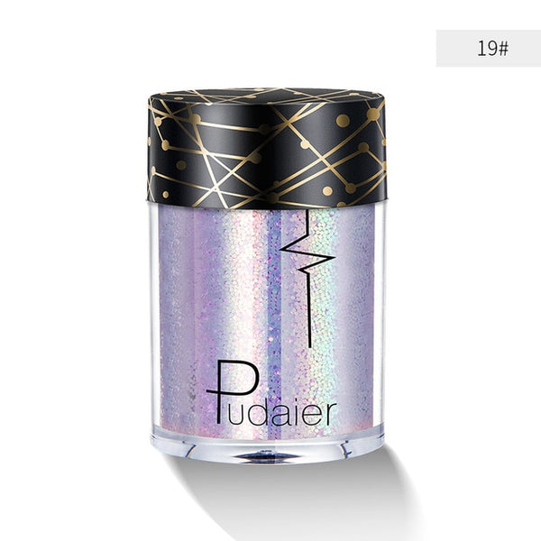 Pudaier Glitter Eyeshadow Pigment Waterproof Face Lip Nail Makeup Sombras para Ojos Eyeshadow Shimmer Ombre a Paupiere Lasting