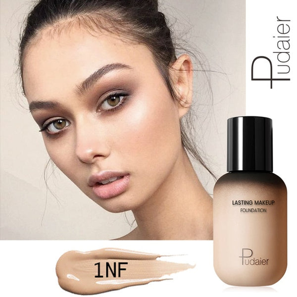 Pudaier Professional Face Foundation Makeup Full Coverage Liquid Foundation Cream Matte Foundation Base Face Concealer Cosmetic