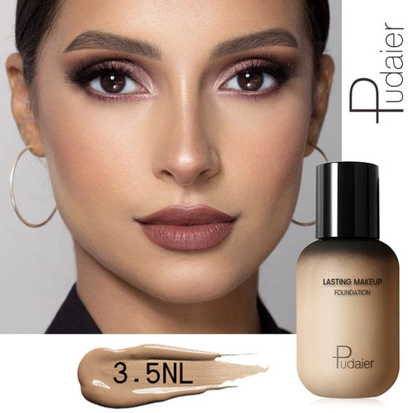 Pudaier Professional Face Foundation Makeup Full Coverage Liquid Foundation Cream Matte Foundation Base Face Concealer Cosmetic