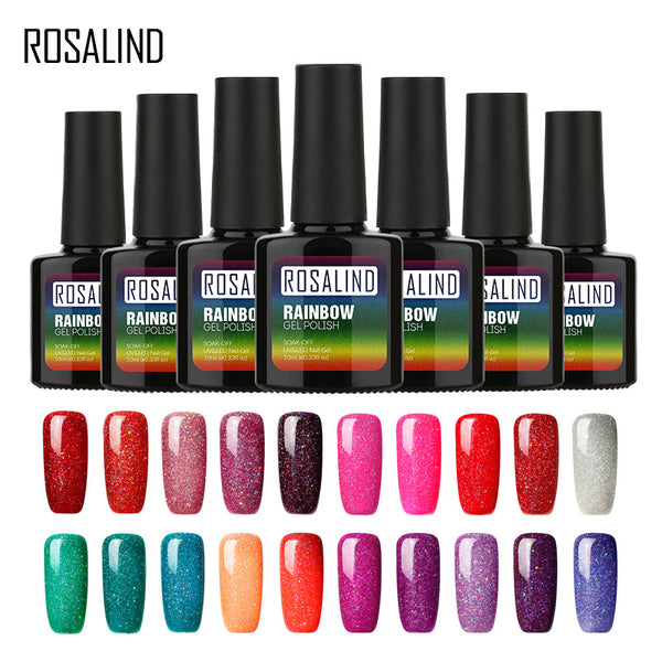 NEW 10ml Gel Nail Polish Rainbow Shimmer for Nail Art Manicure Long-Lasting UV LED Gel Varnish