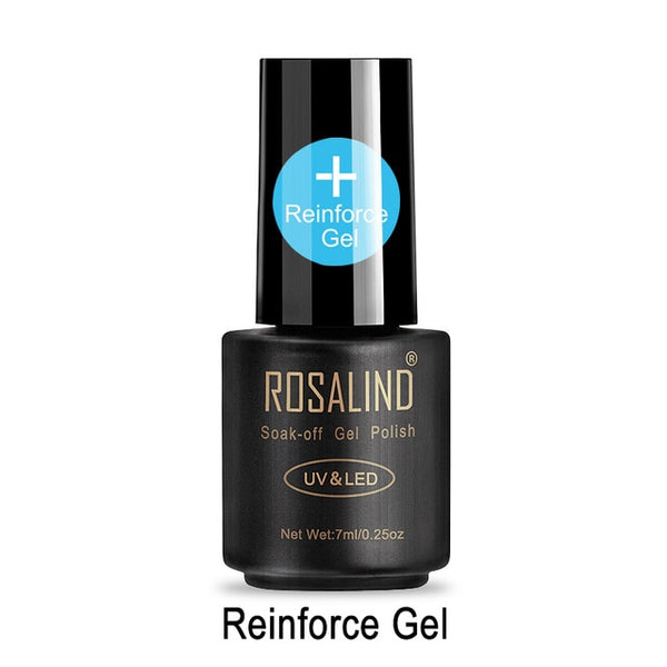 7ML Base&Top Gel Nail Polish Semi Permanent Tempered Top Rein Force Gel Rubber For Gel Varnishes Manicure Nail Art