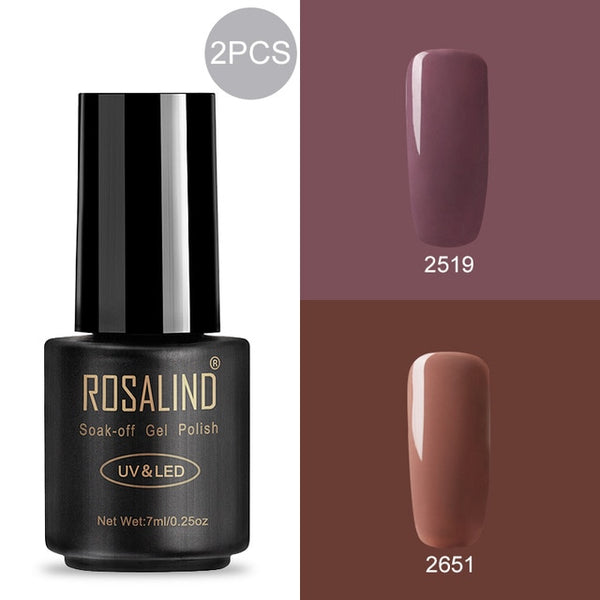 ROSALIND 7ml Gel Polish Nail Polish Nail Art Semi Permanent UV Gel Hybrid Set For Manicure Soak Off Lacquer White Primer