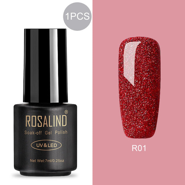 ROSALIND 7ml Gel Polish Nail Polish Nail Art Semi Permanent UV Gel Hybrid Set For Manicure Soak Off Lacquer White Primer