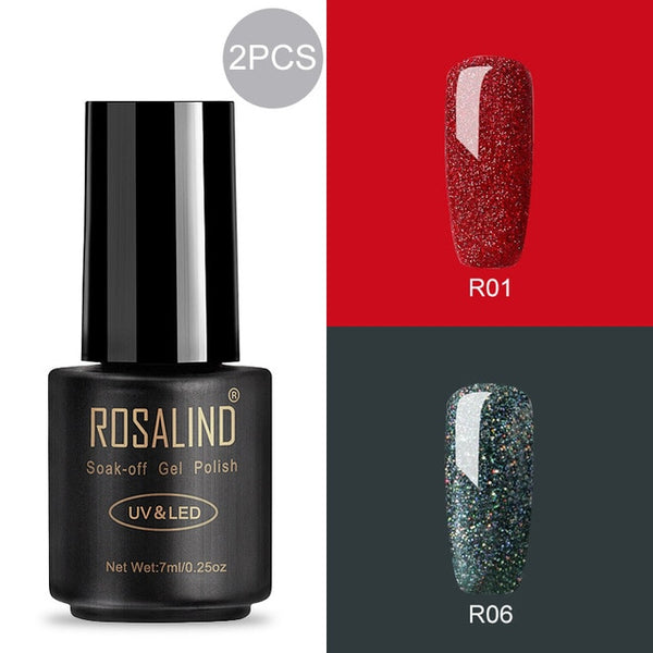 ROSALIND 7ml Gel Polish Nail Polish Nail Art Semi Permanent UV Gel Hybrid Set For Manicure Soak Off Lacquer White Primer