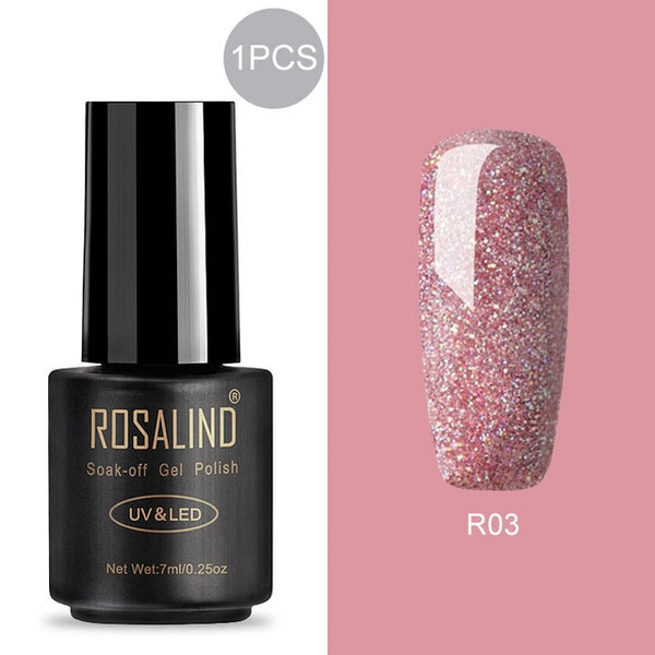 ROSALIND 7ml Gel Polish Nail Polish Nail Art Semi Permanent UV Gel Hybrid Set For Manicure Soak Off Lacquer White Primer