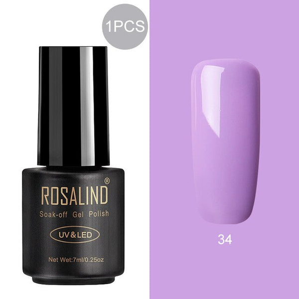 ROSALIND 7ml Gel Polish Nail Polish Nail Art Semi Permanent UV Gel Hybrid Set For Manicure Soak Off Lacquer White Primer