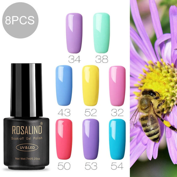 ROSALIND 7ml Gel nail polish Hybrid manicure Set For Poly gel painting art UV LED Lamp nail Gel Varinishes