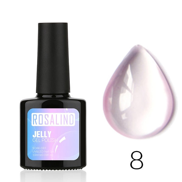 ROSALIND Gel 1S 10ml Opal Jelly Gel Nail Polish Soak Off Nail Art Nail Polish UV LED Semi Vernis Permanent gel lacquer