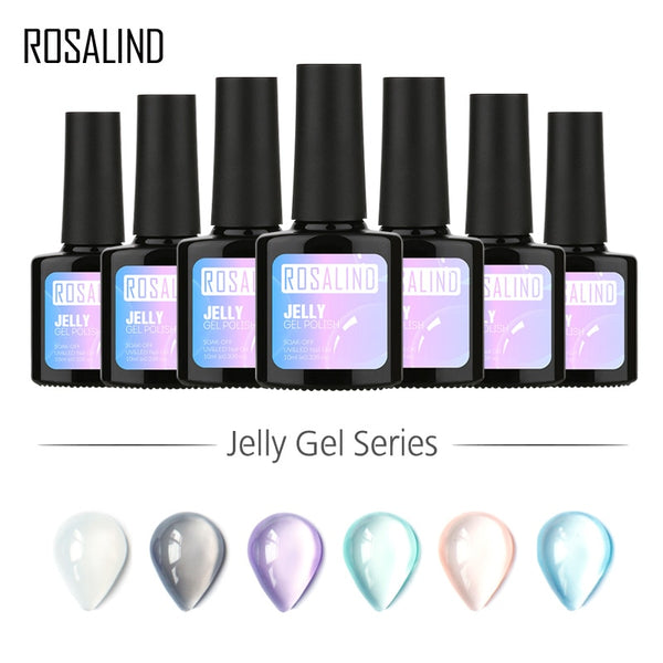 ROSALIND Gel 1S 10ml Opal Jelly Gel Nail Polish Soak Off Nail Art Nail Polish UV LED Semi Vernis Permanent gel lacquer