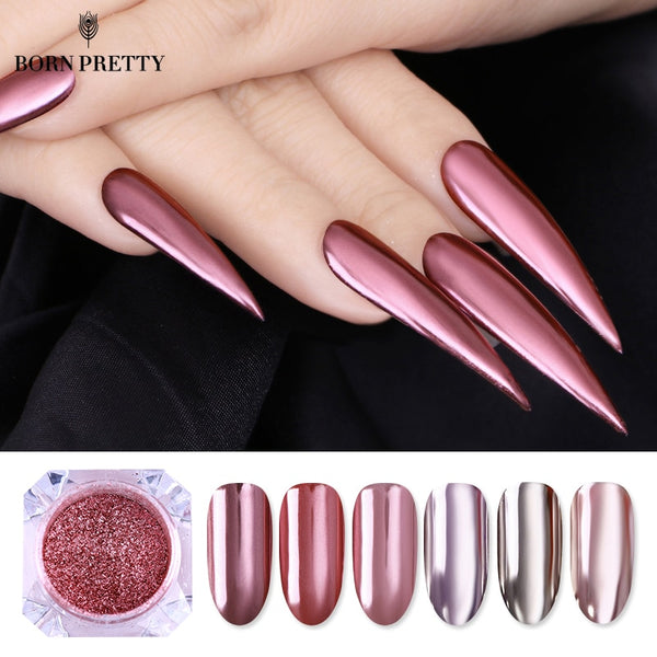 Rose Gold Mirror Nail Glitter Powder Gel Polish Chrome Pigment Dust Shinning Glitters Manicure Nail Art Decorations