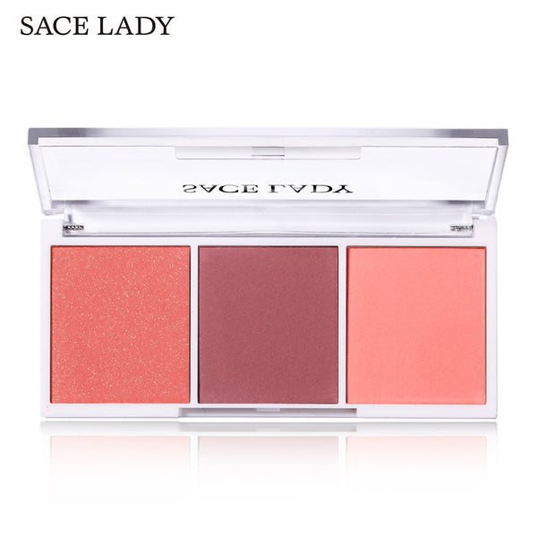SACE LADY Blush Palette Makeup Face Blusher Powder 3 Colors Professional Cheek Make Up Minerals Rouge Natural Peach Cosmetic