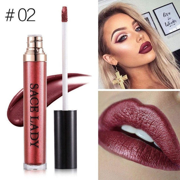 Glitter Lipstick Makeup Waterproof Metal Lip Gloss Tint Liquid Lip-gloss Shimmer Make Up Metallic Pigment Cosmetic