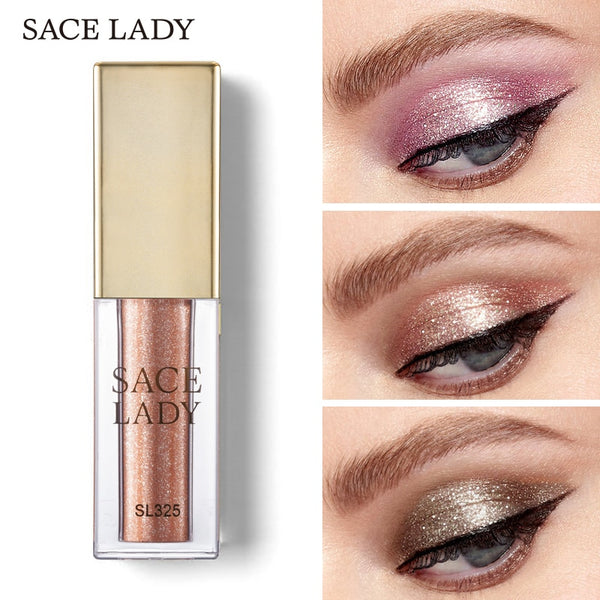 SACE LADY Glitter Shadow Makeup Waterproof Shimmer Eyeshadow Highlighter Cream Make Up Illuminator Eye Shadow Glow Kit Cosmetics