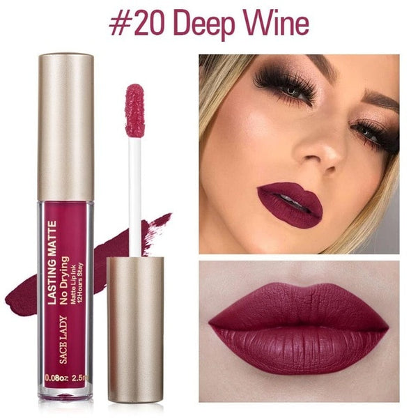 Matte Lipstick Makeup 23 Color Liquid Lipstick Red Nude Lip Tint Moisturizing Make Up Waterproof Long Lasting Cosmetic