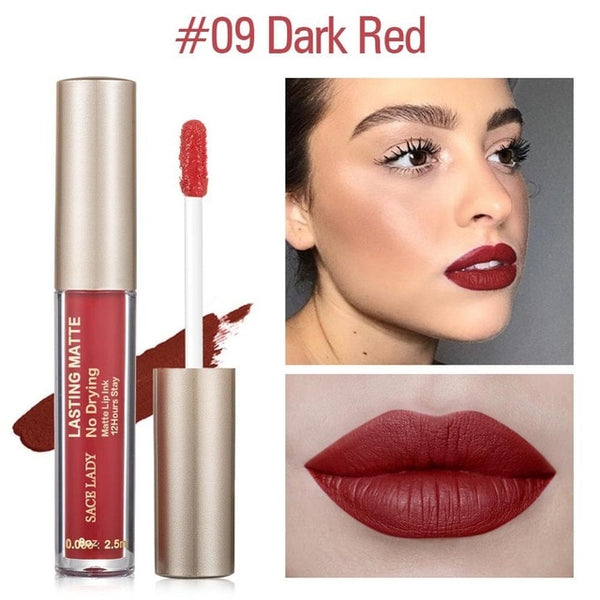 Matte Lipstick Makeup 23 Color Liquid Lipstick Red Nude Lip Tint Moisturizing Make Up
