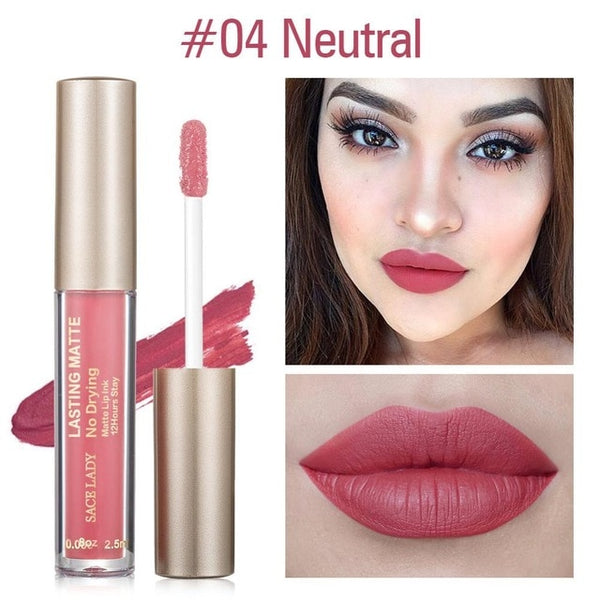 Matte Lipstick Makeup 23 Color Liquid Lipstick Red Nude Lip Tint Moisturizing Make Up