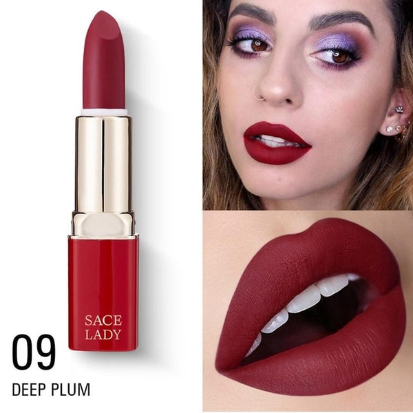 Matte Lipstick Waterproof Makeup Professional Nude Lip Stick Long Lasting Make Up Natural Red Lip Beauty Cosmetic