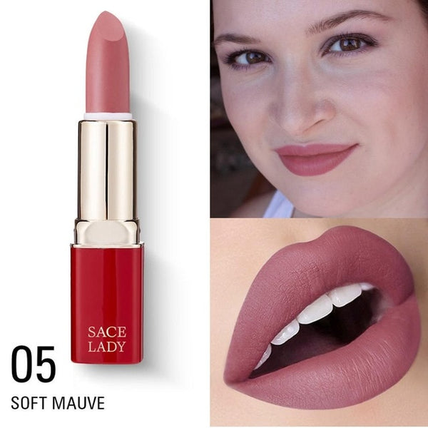 Matte Lipstick Waterproof Makeup Professional Nude Lip Stick Long Lasting Make Up Natural Red Lip Beauty Cosmetic
