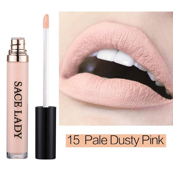 Matte Waterproof Lipstick 22 Colors Liquid Lip Gloss Tint Long-lasting Makeup Stick Nuke Paint Make Up Purple Pigment