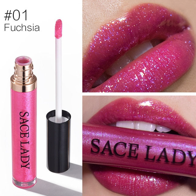 SACE LADY Shimmer Lipstick Tint Moisturizing Glitter Makeup Liquid Lip Gloss Pomade Make Up 4 Colors Shine Paint Brand Cosmetic