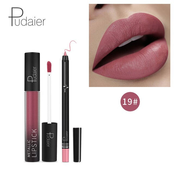 HOT 26Colors Kylijen Matte Liquid Lipstick Lipgloss +Lip Lipliner