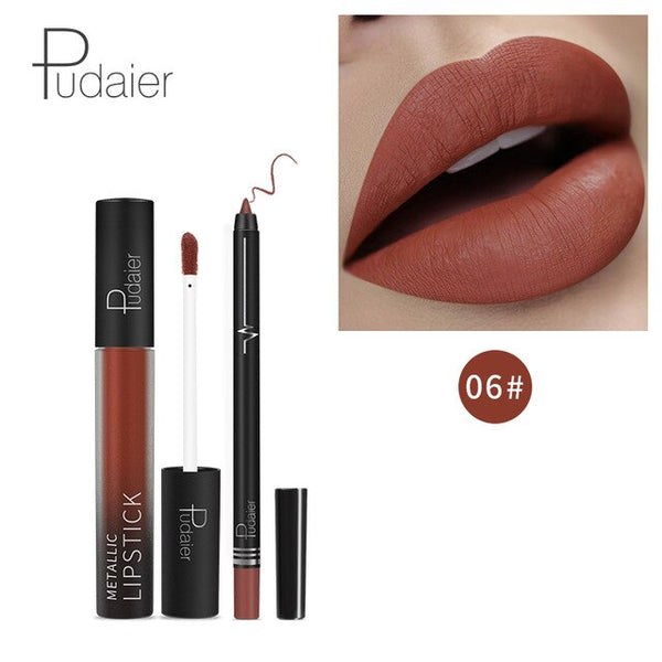 HOT 26Colors Kylijen Matte Liquid Lipstick Lipgloss +Lip Lipliner