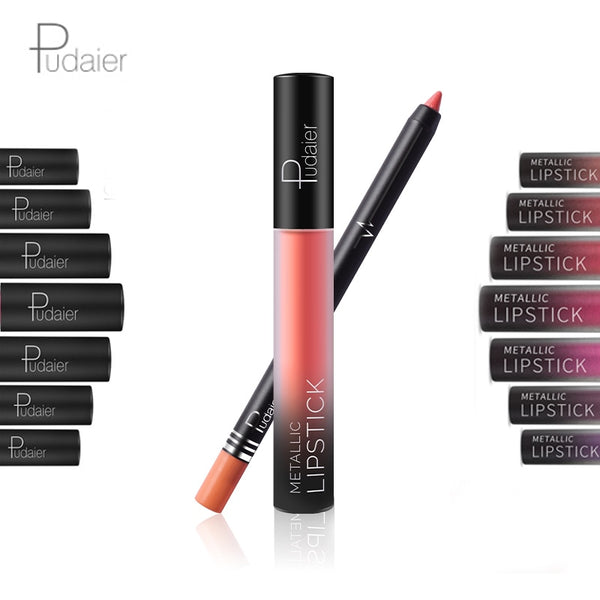 HOT 26Colors Kylijen Matte Liquid Lipstick Lipgloss +Lip Lipliner