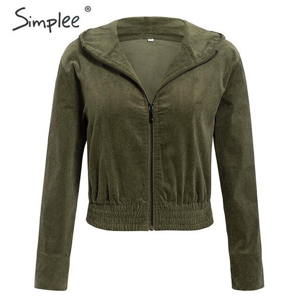 women jacket coat Long sleeve zipper casual