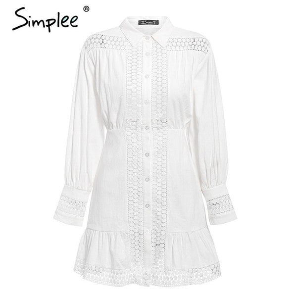 lace women dress Long lantern sleeve dress