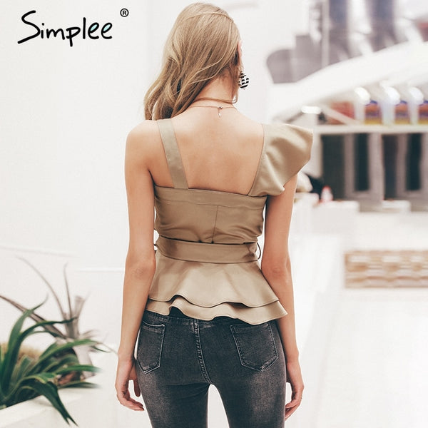 Sexy one shoulder women tops