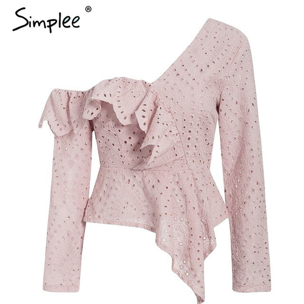 Sexy one shoulder women blouse shirt