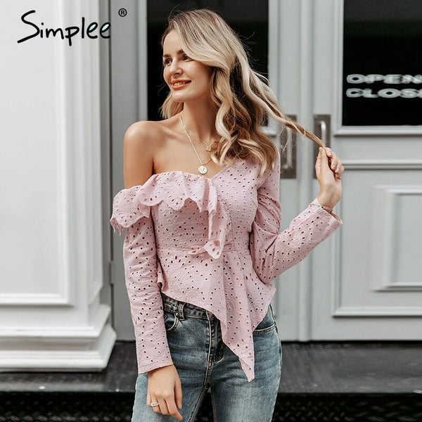 Sexy one shoulder women blouse shirt