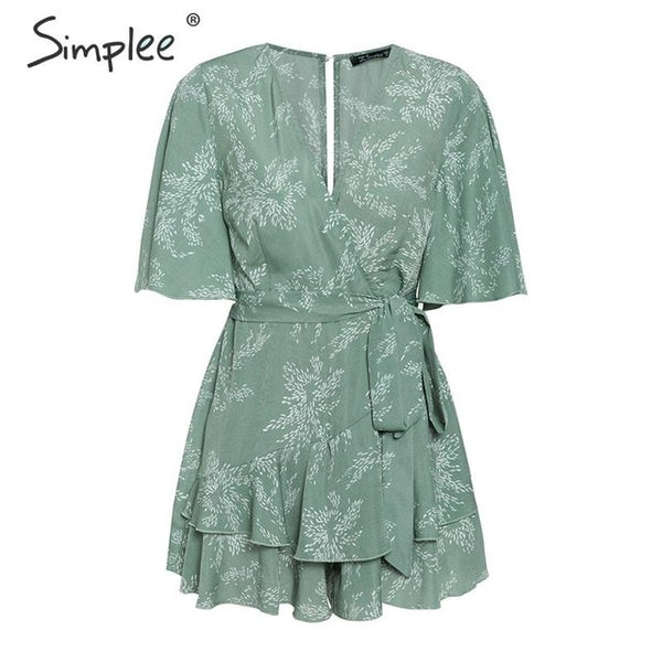 Sexy v-neck women cotton Jumpsuit