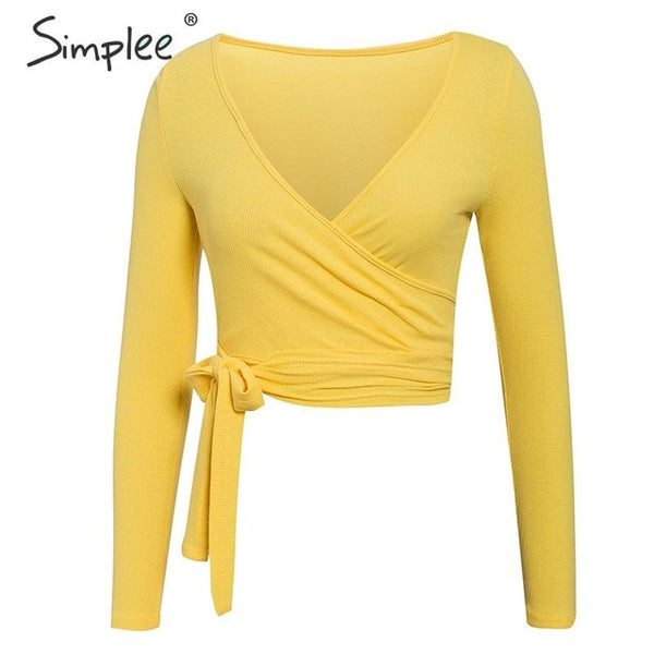 Sexy v-neck women crop tops